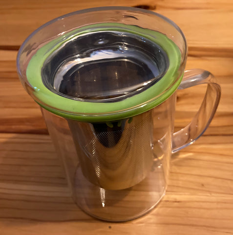 Glass Mug with Green Infuser